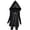 Black, variant on Odeerbi Coat For Women Loose Gothic Punk Cardigan Long Sleeve Hooded Black Zipper Jacket Coat Black