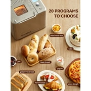 Neretva Bread Maker, 20-IN-1 2LB Bread Machine Dual Heater Bread Maker Machine Automatic with Nonstick Ceramic Pan, 15H Timer & 1H Keep Warm Set, Low Noise, Stainless Steel Breadmaker Recipe-Silver