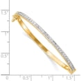 thumbnail image 3 of Ss/Gold Plated Sterling Silver Gold-Plated Diamond Mystique Baby Bangle Made In United States qb1287, 3 of 5