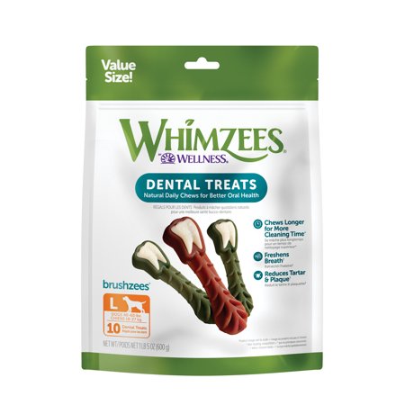 WHIMZEES Value Bag Brushzees Dental Chews  Large  Pack of 10
