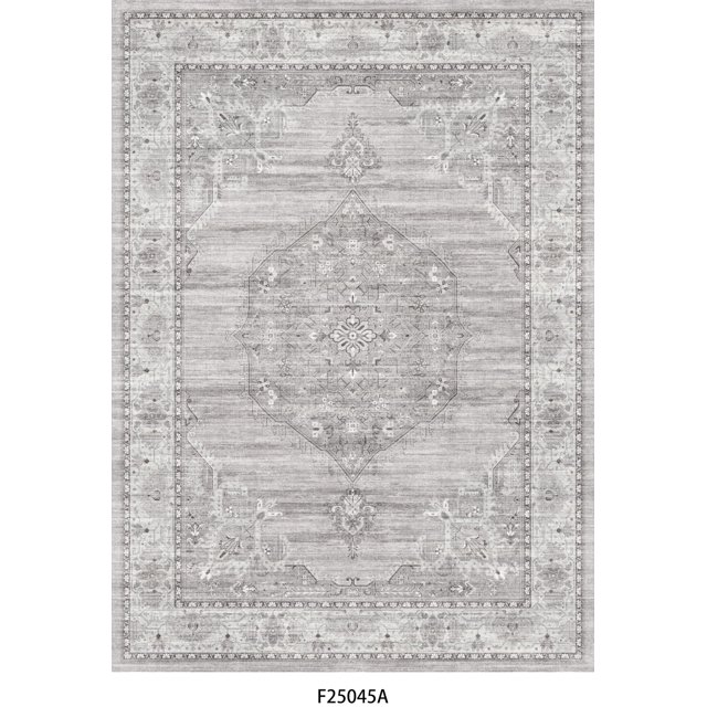 Alfombra de Área YOUFORTONG 91x152 cm Suave de Pelo Bajo Gris 3'x5'