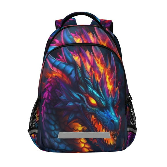 ALAZA Neon Abstract Dragon-a1 Backpack Elementary School Bag Bookbag Travel Rucksack