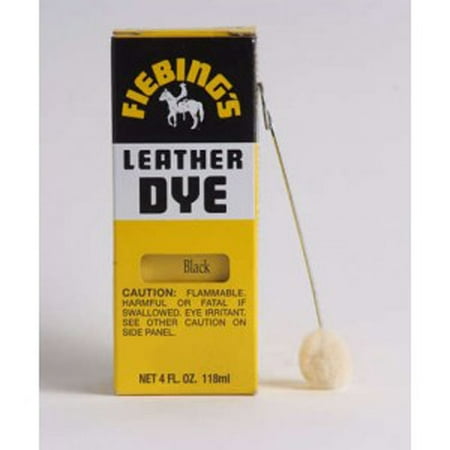 Fiebings Leather Dye Black 4 oz Alcohol Based Penetrating Dries
