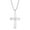 White, variant on Men's Tri-colored Black ip Cross Pendant with 18k Gold Plating and Simulated Diamond