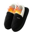 thumbnail image 3 of Women's Men's Fuzzy Memory Foam Slippers Closed Back Cordurory Bedroom House Shoes Winter Warm Indoor Ourdoor Slip on Booties, 3 of 6