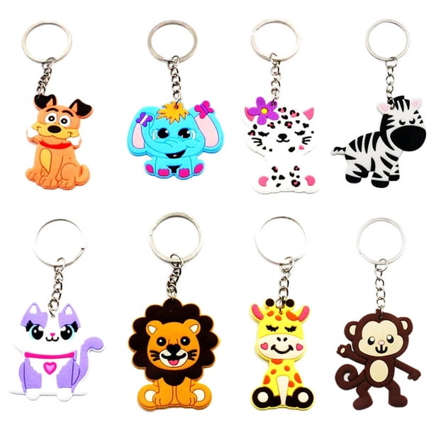 Lindo llavero de PVC, moda, creativo, dibujos animados, animal, colgante, llavero de metal, lindo llavero de animal