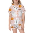 thumbnail image 4 of WOYY Halloween Pajama Sets for Girls Button Down Shirt Shorts Cute Nightwear, Sizes 1-14, 4 of 4