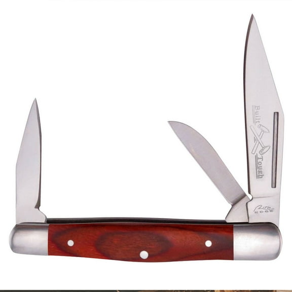 3.5" Wood Whittler Folding Knife with Triple Stainless Steel and Classic Wood Handle