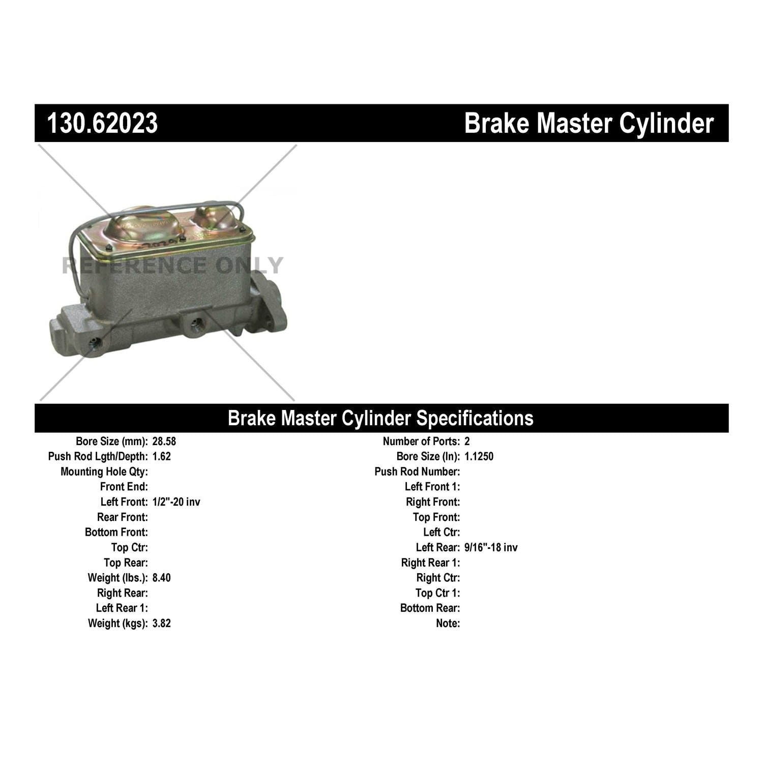 Centric Parts 130.62023 Brake Master Cylinder Fits select: 1970-1974 CHEVROLET NOVA, 1971-1974 PONTIAC VENTURA