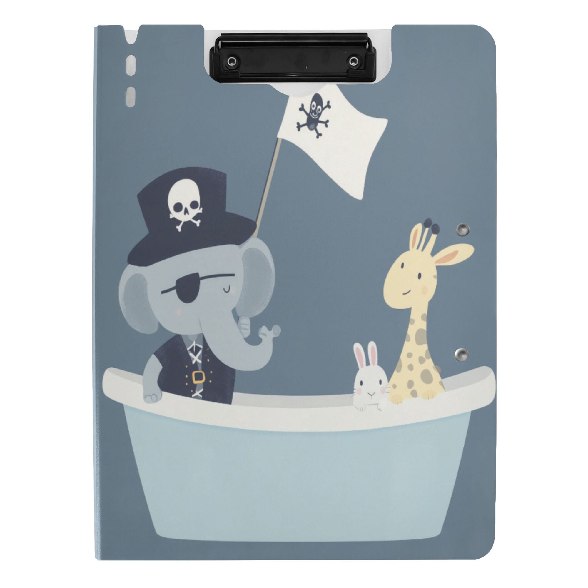 FORMRS A4 Clipboard Folder with Pen Holder Horizontal Foldable School Office Binder, Cute Animals