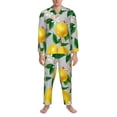 thumbnail image 3 of Fotbe Lemon1 Pijama de Hombre con Estampado de Manga Larga, Conjunto de 2 Piezas, Ropa de Dormir Suave y Cómoda con Bolsillos-Large, 3 of 7