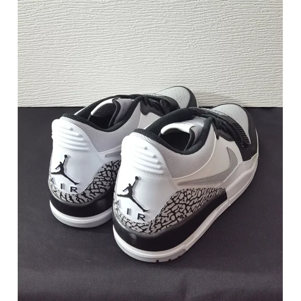 Ni - ke NEW!! ''Jordan Legacy 312 Low'' Men's Shoes Black-White-Elephant Print Size 12