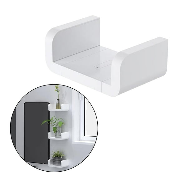 Organizador de de Plástico en , Estantes Flotantes con Adhesivo, Sin Taladrar para Cocina O Inodoro, en apariencia de U, Color - 17cm Yotijar Estante flotante de pared