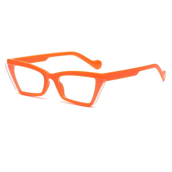 (Orange frame transparent film) Small frame sunglasses, anti-UV, for casual wear