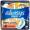 thumbnail image 4 of Always Maxi Overnight Pads with Wings, Size 4, 48 Count, 4 of 15