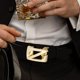 thumbnail image 3 of Hebilla de trinquete automática para hombre, hebilla de cinturón, cabeza de cinturón para cinturones de cuero PU Dorado, 3 of 8