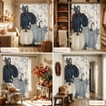 thumbnail image 6 of Fall Pumpkin Navy Blue Shower Curtain, Waterproof Shower Curtains for Bathroom, Rustic Botanical Autumn Thanksgiving Washable Fabric Bathtub Curtain Set Bath Decor with 12 Hooks 48"x72", 6 of 8