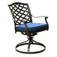 thumbnail image 2 of Outdoor Patio Chair (2, Navy Blue) - Aluminum Construction, Comfortable Cushions, Swivel Rocker, Construction With Feature 2pcs Blue Rocker Aluminum, Foam Ideal For Patio, Garden, Deck, 2 of 4