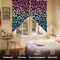 thumbnail image 5 of Animal Gradient Swag Valances for Windows 2 Pack Leopard Print Swag Kitchen Curtains 63 Inches Long Rod Pocket Short Window Treatment for Kitchen Bathroom 36"x63", 5 of 8