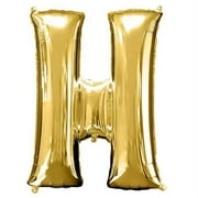 40" Gold Mylar Foil Letter Helium Balloons - H