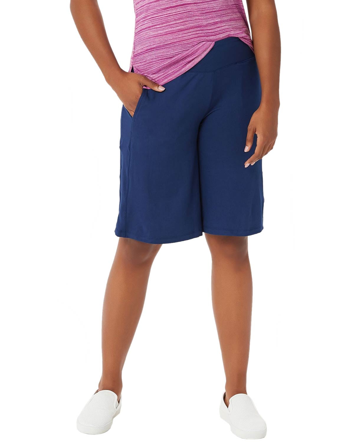 Cuddl Duds Womens Flexwear Long Shorts XLarge Navy A346884 Walmart