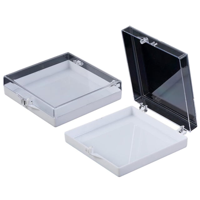 MYG Handmade Acrylic Storage Box with Transparent Lid - Nail Polish Organizer Container for Salon, Home, Display - Durable, Scratch-Resistant, Clear Case (7.8cm x 7cm)