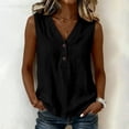 thumbnail image 3 of GERsome Tank Tops for Women Button Down V-Neck T-Shirts Loose Fit Sleeveless Summer Tops Black Size L, 3 of 9