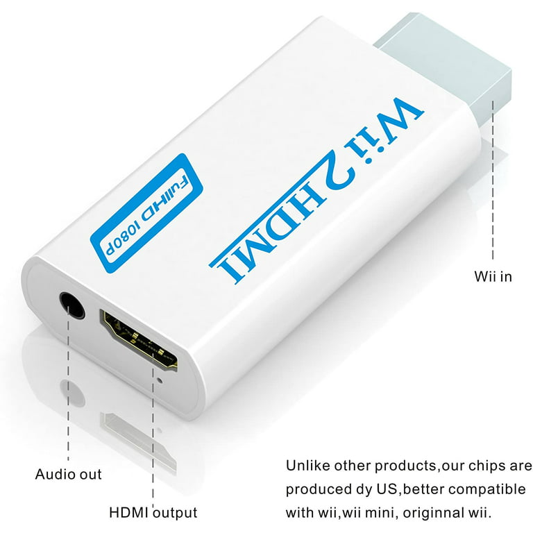 Wii to HDMI Converter Wii HDMI Adapter Cable 1m/3.2ft 1080P for Full HD  Device Video Converter 720/1080P 