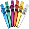 thumbnail image 1 of JUNWELLKazoos Musical Instruments 6 Different Colors of Metal Kazoos for Kids Guitar  Ukulele  Violin  Piano Keyboard, 1 of 8