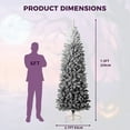 thumbnail image 7 of 4.5/6/7.5/9Ft Prelit Artificial Christmas Tree with RGB & Warm White Lights, Pre-Lit Snow Flocked Pencil Christmas Tree, Foldable Base,Holiday Decoration for Home, Office, Party,  5 Gradient Colors, 7 of 7