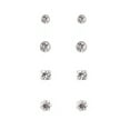 thumbnail image 2 of Time and Tru Adult Women's 9 Pair Silver Tone Crystal Stud Metal Earrings Set, 2 of 5