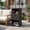 Black, variant on Resenkos Outdoor PE Wicker Storage Cabinet with Removable Drawer and Multiple Shelves, Weatherproof Patio Organizer for Garden Tools and Pool Accessories, Brown