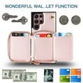 thumbnail image 3 of Dteck Crossbody Zipper Wallet Case for Samsung Galaxy S23 Ultra,Shockproof PU Leather Credit Card Slot Holder Strap Shoulder Chain Flip PU Purse Kickstand Phone Cover for Women Girls,Rosegold, 3 of 10