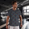 thumbnail image 3 of Wukai Shells and Seaweed Print Men's Short-Sleeved Mesh T-Shirt,Quick-Dry Short Sleeve Workout T-Shirt-6X-Large, 3 of 8