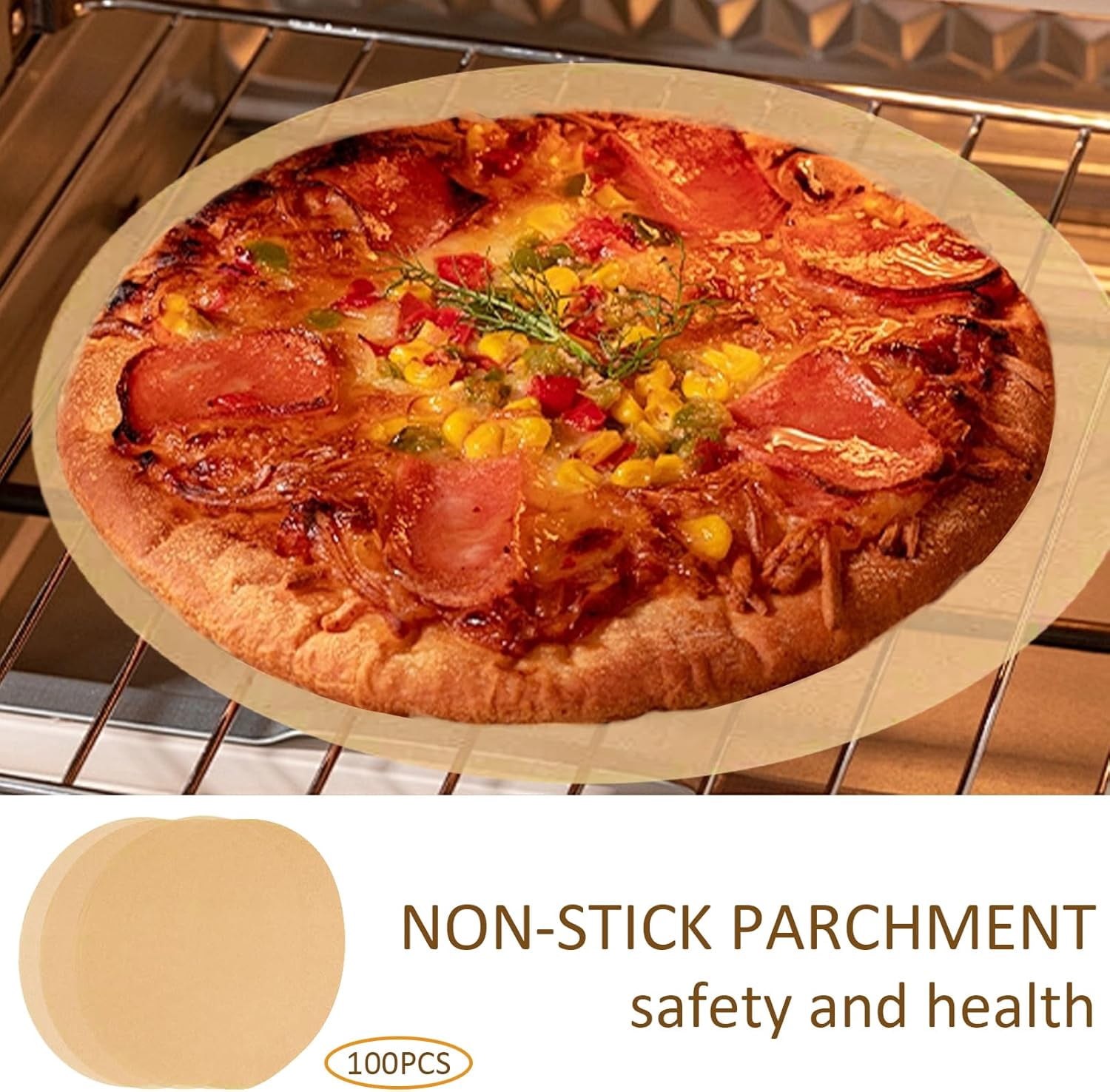 100Pcs Disposables Bakings Paper Liners Round Parchments Paper NonStick Bakings Parchments Dutchs Oven Liners NonStick Bakings Parchments