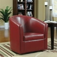 thumbnail image 2 of Coaster Chaise d'Appoint Contemporaine en Similicuir Pivotant en Rouge, 2 of 5