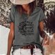 thumbnail image 2 of Moda Mujer Causal Daisy Cuello redondo Blusa estampada Camiseta de manga corta Tops de verano Pompotops  hkajfhjk461293, 2 of 6