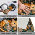 thumbnail image 4 of 1pc Orange Cat Among Flowers Absorbent Non-Slip Bathroom Thickened Flannel Rug Decor,Soft,Quick Drying,Suitable For Indoor/outdoor Use,Bathrooms,Bedrooms,Kitchens,Terrace,Laundry Rooms,16"x24", 4 of 9