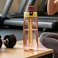 thumbnail image 4 of 780ml Transparent Plastic Water Bottle, Straw Drinking Cup, Reusable Sports Tumbler, Lightweight Fitness Kettle, Portable Hand Strap, Snap Lock Flip Cap, for Camping, Hiking and Outdoor Sports, 4 of 4