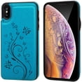 thumbnail image 3 of Compatible for iPhone 6 Wallet Case with Card Holder, Embossed Butterfly Premium PU Leather Double Magnetic Buttons Flip Shockproof Protective Case Cover for iPhone, 3 of 6