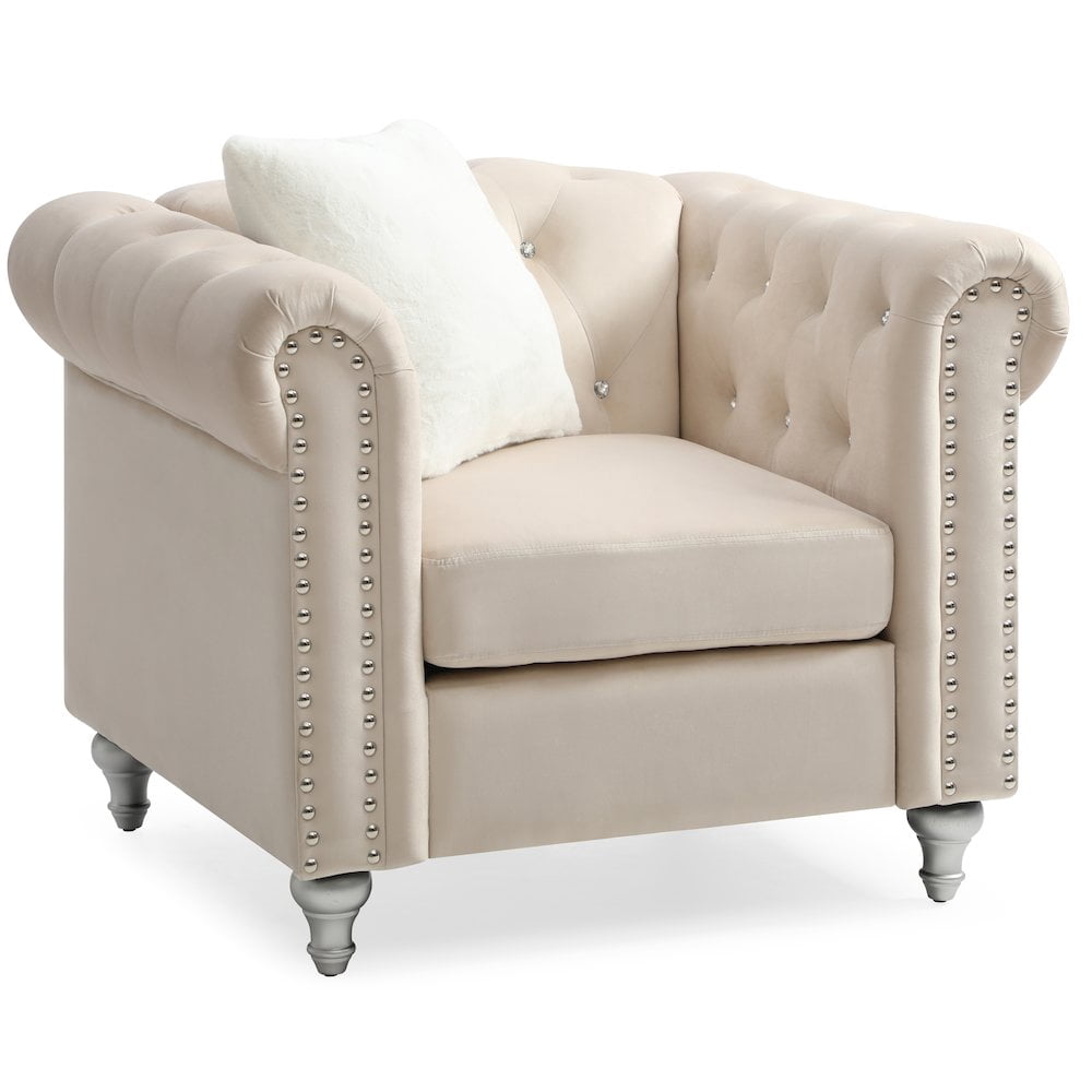 Glory Furniture Raisa Accent Chair in Beige Color