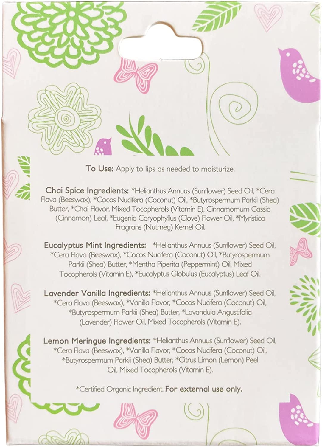 Nature's Silk Lip Balm (4 Scent Variety Pack)