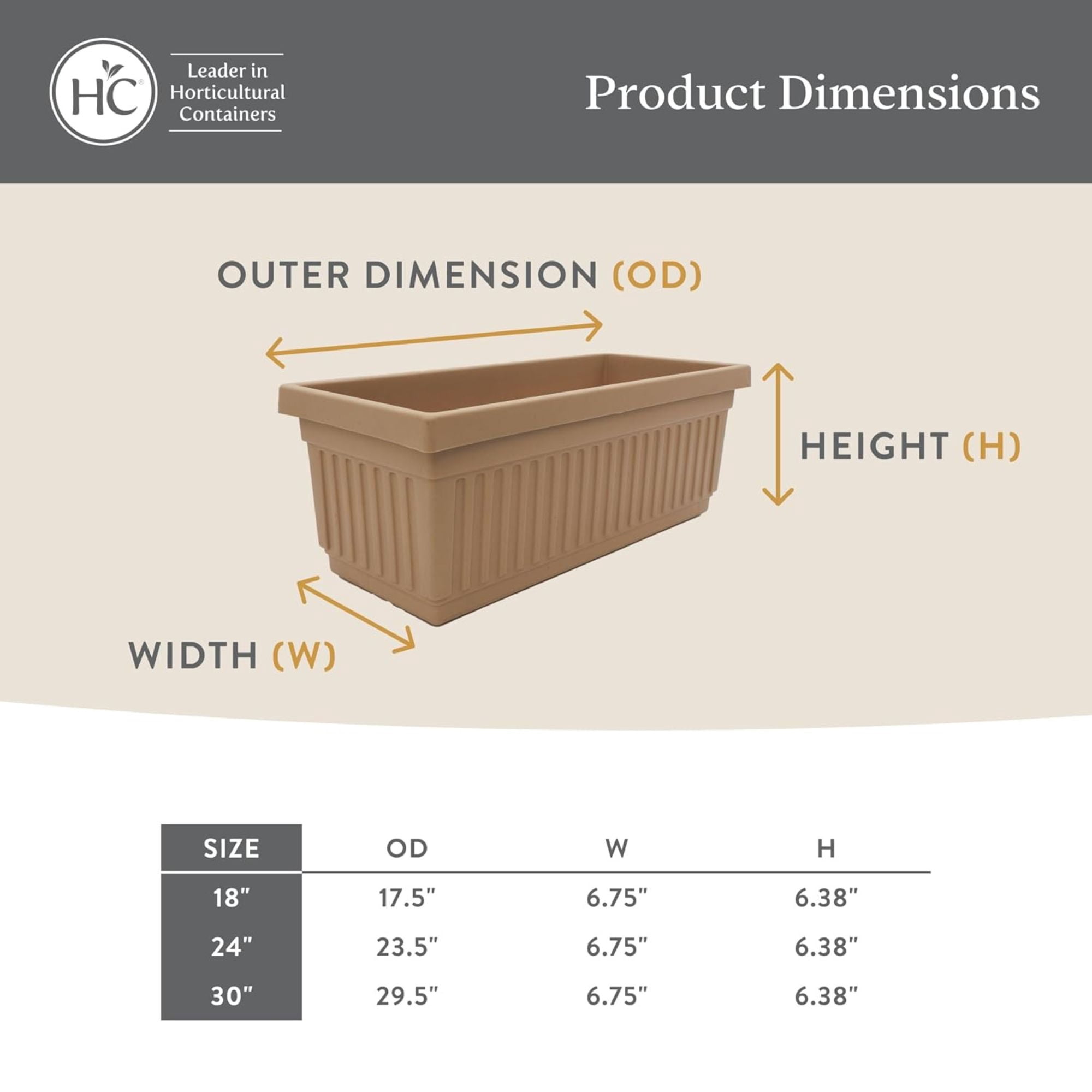 The HC Companies 24-Inch Venetian Window Planter Box with Drain Plug, White