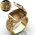 thumbnail image 1 of Anillo de hombre chapado en oro de 18 quilates estilo punk hip-hop, anillo con forma de caja estilo europeo y americano, 1 of 5