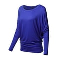 thumbnail image 3 of Womens Casual Solid Boat Neck Long Dolman Sleeve Top - Made in USA, 3 of 4