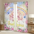 thumbnail image 2 of Erosebridal Magical Castle Curtains Pack of 2 (42x84), Pink Rose 30%-50% Black Out Curtains, Romantic Princess Curtains for Living Room, Window Curtains Bedroom Decoration, 2 of 6
