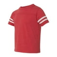 thumbnail image 2 of RABBIT SKINS Toddler Fine Jersey Short Sleeve Football Tee, Vintage Red/Blended White, 2T, 2 of 2