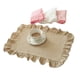 thumbnail image 5 of Mantel individual de cocina cuadrado y redondo de algodón lavado con bordes plisados, resistente al calor, para comedor, hogar, cocina, fiestas., 5 of 8