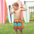 thumbnail image 4 of FORMRS Boys Swim Trunks Quick Dry Mesh Liner Boardshorts Sizes XS-XL, Orange Circle, 4 of 7