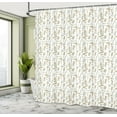thumbnail image 5 of Ambesonne Neutral Color Shower Curtain, Hair Styling Tools, 69"Wx84"L, Pale Teal and Pale Sepia, 5 of 5